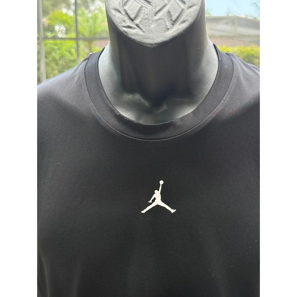 Jordan Dri-FIT Training Top Mens Small Black Sleeveless Tight Fit Jumpman Logo